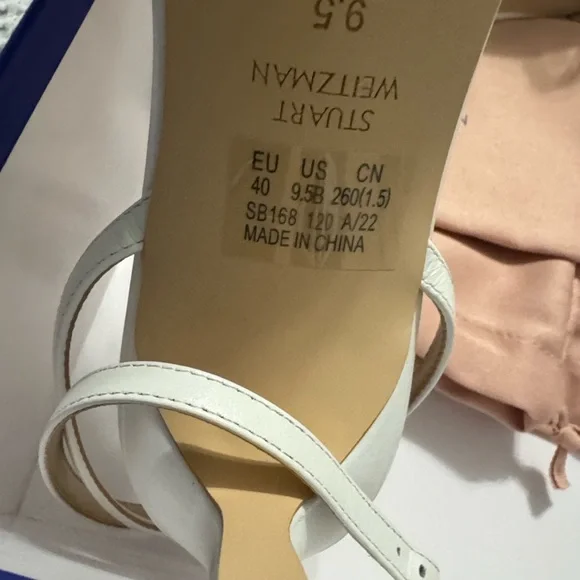 NIB TUART WEITZMAN Amelina 95 white leather sandals size EU 40 and US 9.5 B - Picture 6 of 8